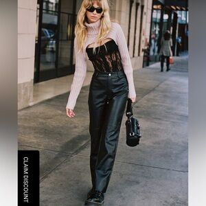 Princess Polly Macey pants black- size 2- brand new with tags